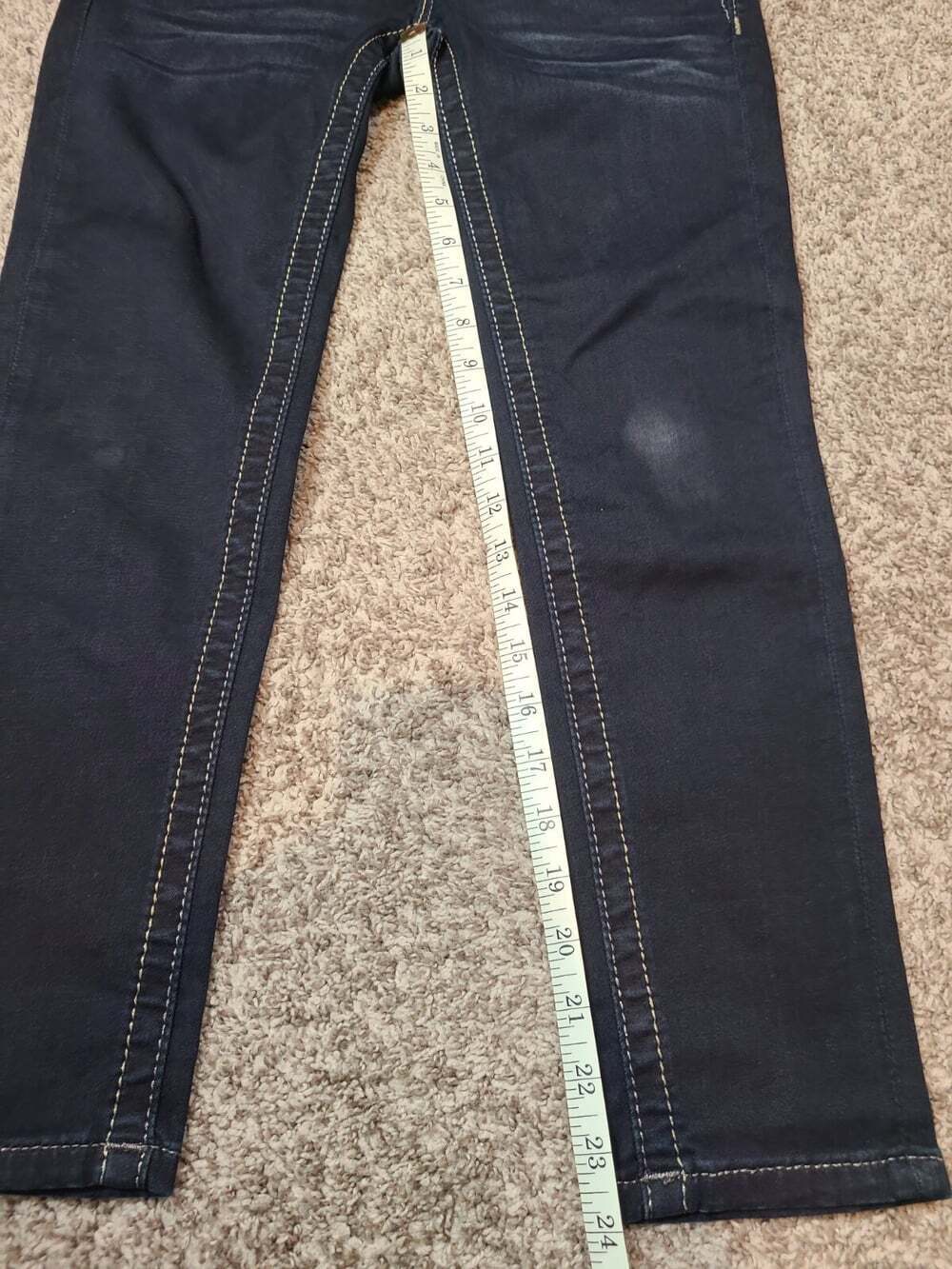 Miss Me Skinny Crop Jeans 26 Silver Embroidery Thick Stitch Denim JE8364SC - Picture 4 of 6